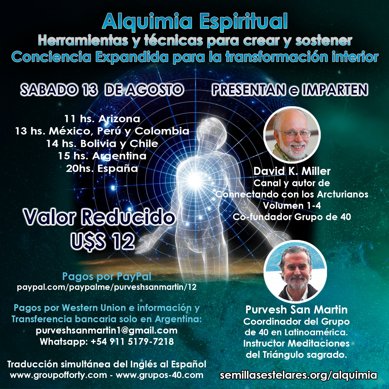 Alquimia Espiritual con David Miller y Purvesh San Martín